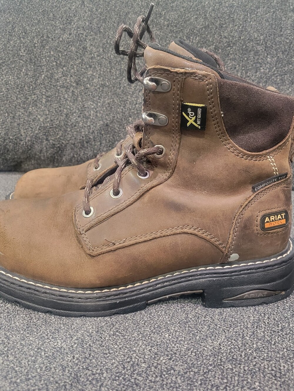 Ariat Casey 6" MetGuard Work Boots Women's Brown Leather Composite Toe - Size 8B - Picture 4 of 9